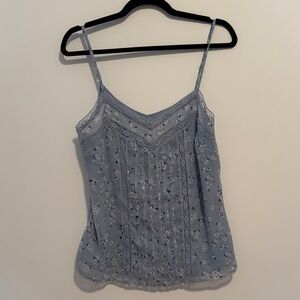 NWT Abercrombie & Fitch Floral Lace Cami - Light Blue